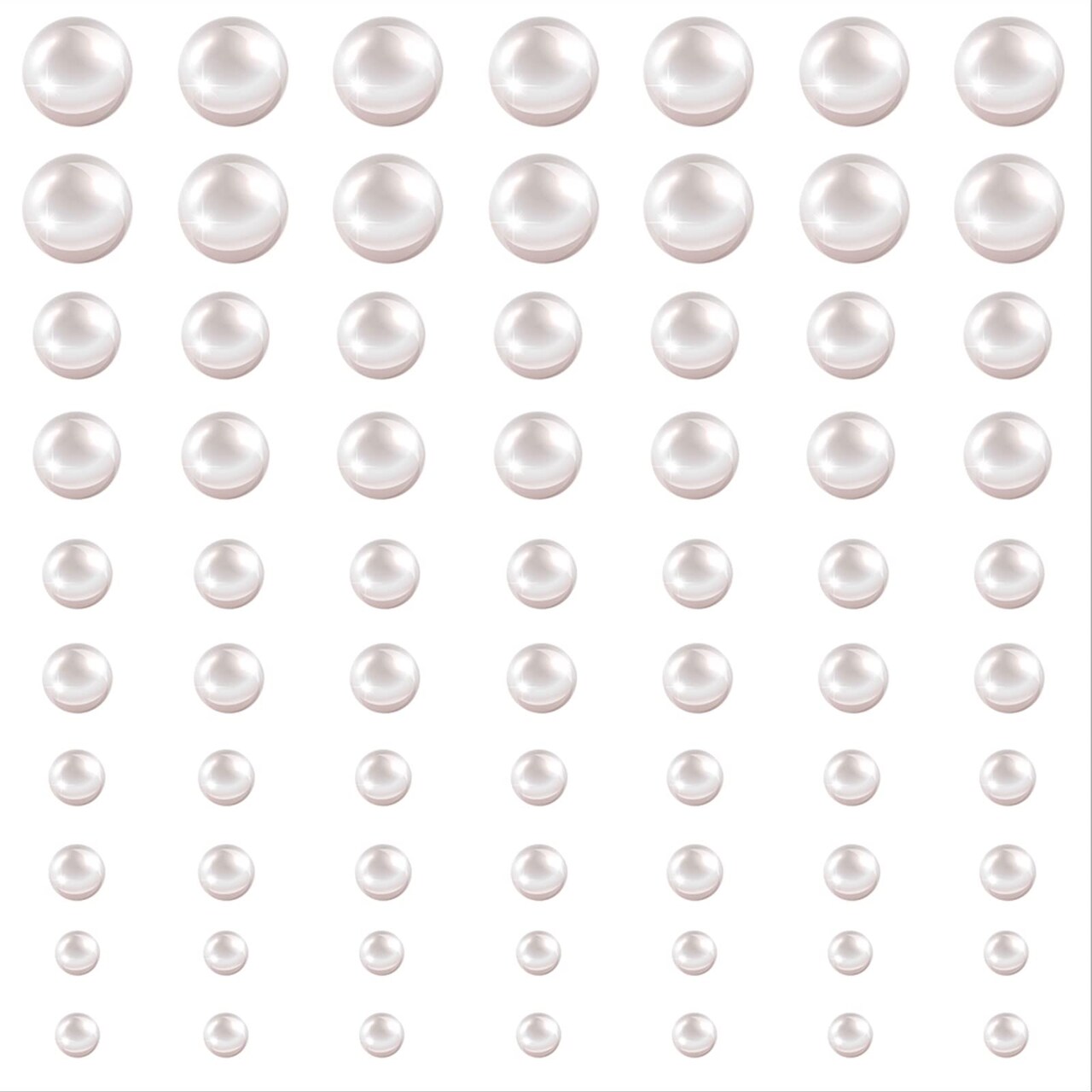 Hair Pearl Stickers Sheets on Face Self-Adhesive Hair Gems Accessories for Wedding Bride Crafts Flat Back Pearl Assorted Size, 700 Pieces